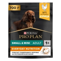 Purina pro plan small & mini сухой корм для взрослых собак миниатюрных и мелких пород с курицей и рисом - 700 г