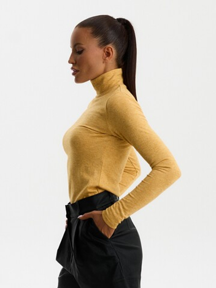Водолазка в рубчик, цвет горчичный