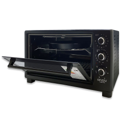 Мини-печь Ginzzu HOT-143 black, 45л, 6 режимов, гриль, конвекция, подсветка, таймер, вертел 1800Вт