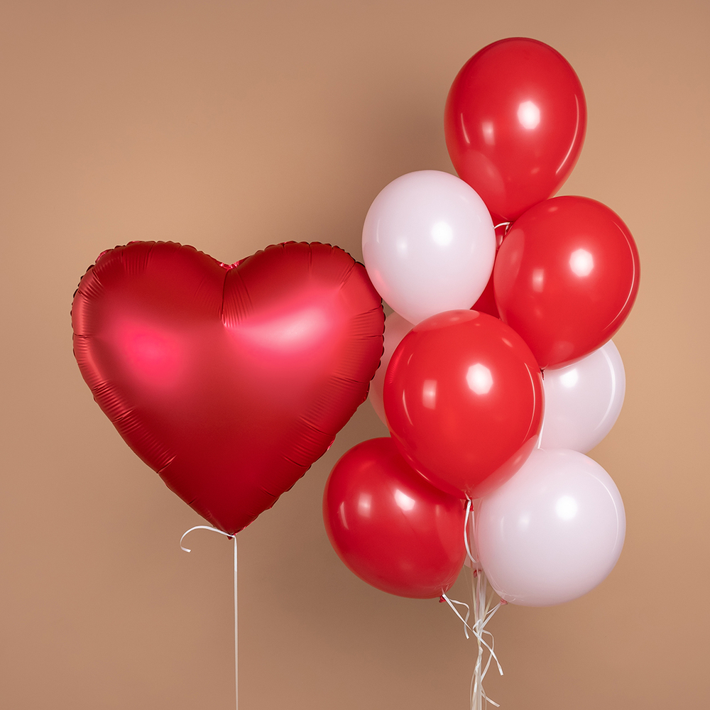 Сердце 76 см "Красное сатин"