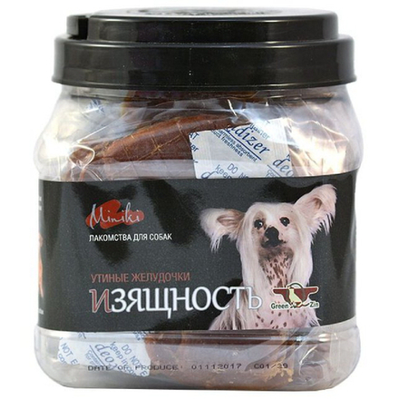 Лакомство GREEN QZIN "Миники Изящность" для собак мини пород, утиный желудок, 525 гр