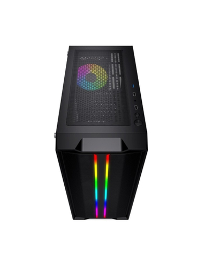 Powercase CMIEB-F4S Корпус Mistral Evo, Tempered Glass, 1x 120mm PWM ARGB fan + ARGB Strip + 3x 120mm PWM non LED fan, чёрный, ATX  (CMIEB-F4S)
