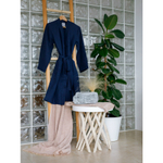 Халат из умягченного льна темно-синего цвета Essential, S