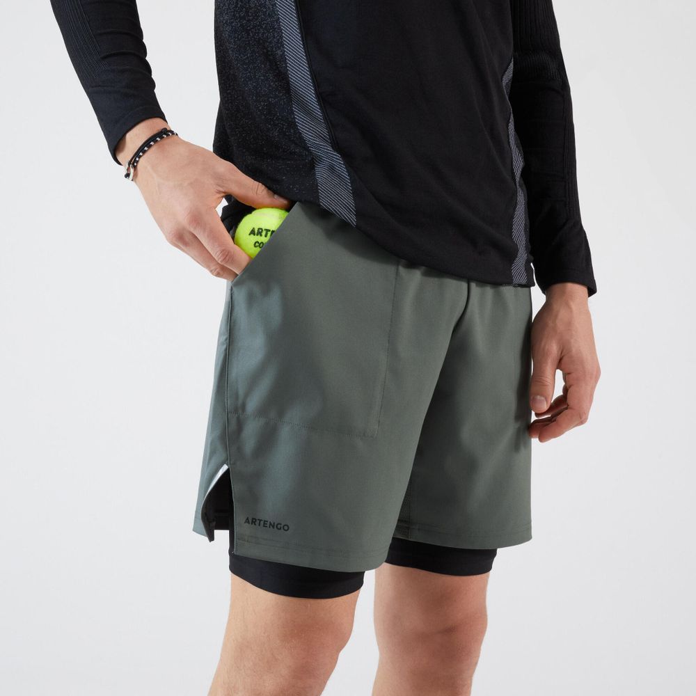 Мужские теннисные шорты 2 в 1 Artengo Thermic