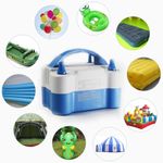 Компрессор, 2 нажимных клапана надува, Серый/Синий, 600 ватт, 1 шт.