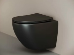 Унитаз подвесной Ceramica Nova Metropol CN4002MB_1001M_1000 черный матовый, безободковый, с крышкой микролифт, с инсталляцией и кнопкой хром матовой