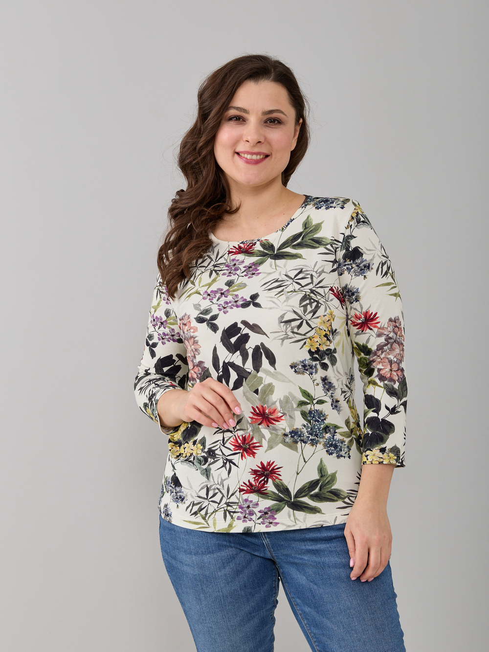 Лонгслив ЛНв-306/молоко-акварельгортензия