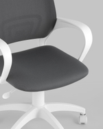 Кресло офисное Topchairs ST-BASIC-W серая ткань крестовина белый пластик