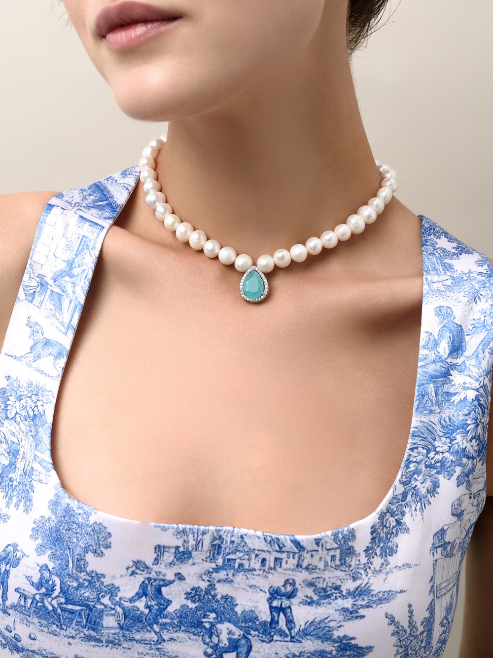 Колье "Constance Pearl" Aqua