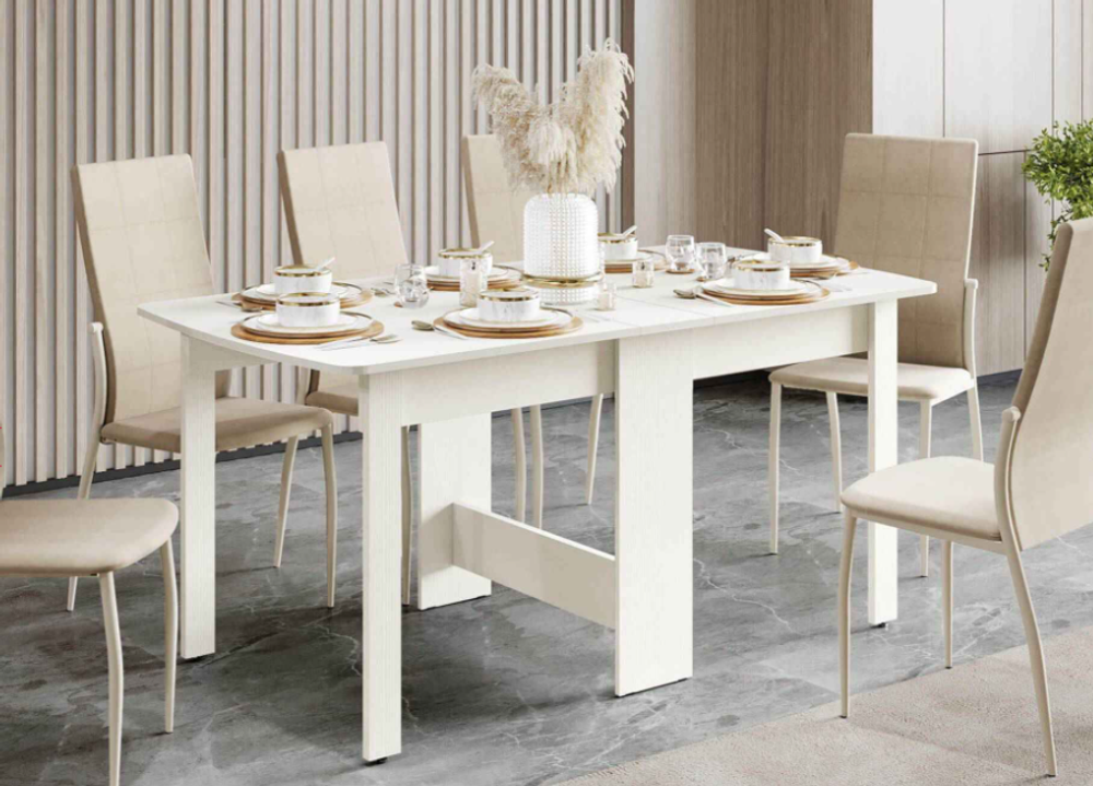 Колибри-14 (DaVita) Стол-книжка (белый шпон)