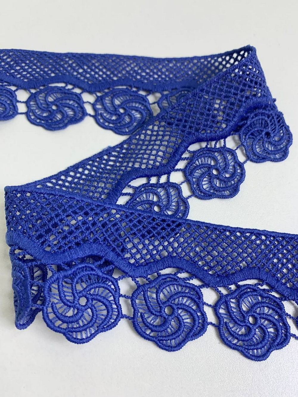 Тесьма плетеная,  5,5см, синий, плотная AF