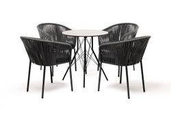 "Конте" обеденная группа на 4 персоны, круглый стол, цвет "серый гранит"