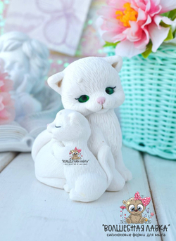 Силиконовая форма Кошечка с малышом