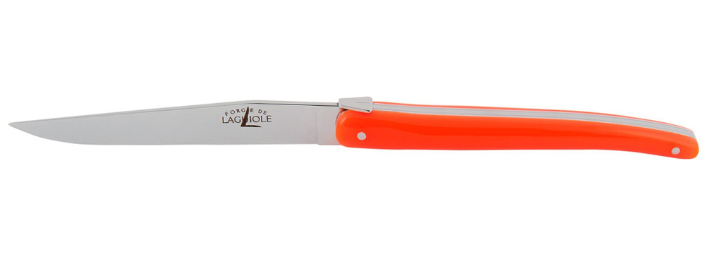 Folding knife designed by J-M-Wilmotte, 9 cm blade, Red acrylic handle