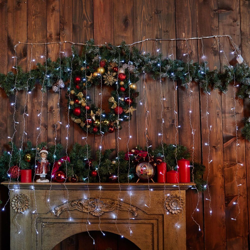 ULD-C1515-160-DTA WHITE IP20 Занавес светодиодный.1.5х1.5 м. 160 led. белый. с контроллером. провод прозрачный. IP20