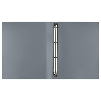 Папка на 4 кольцах А4 пластик, серая (Стамм)