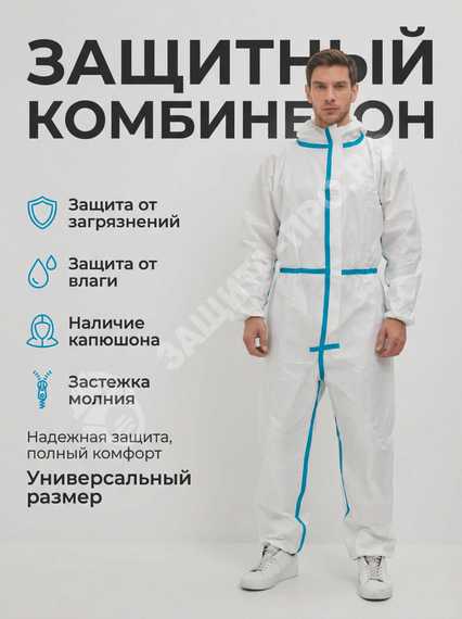 Защитный комбинезон Каспер 65 гр/м2, мембрана, проклеенные швы