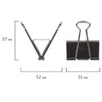 Зажим для бумаг 51мм, 12шт/упак, чёрный, Staff