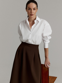 Юбка женская миди, коричневый