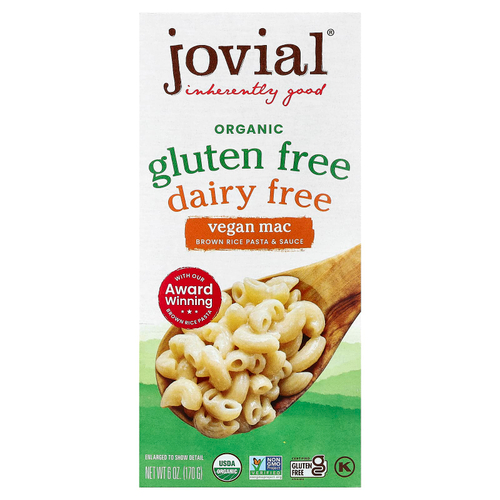Jovial, Органический продукт без глютена, без молочных продуктов, веганские макароны, 170 г (6 унций)