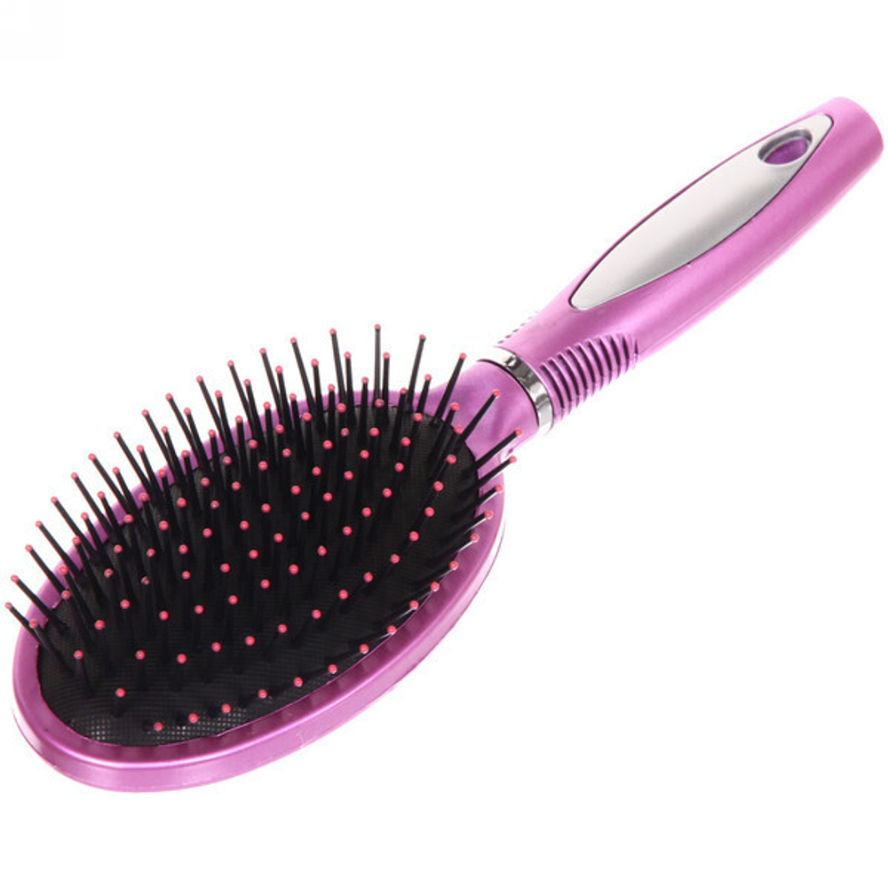 Расческа массажная «Tango», овальная большая, цвет розовый, 24см