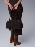 Замшевая сумка DBR 31358 темно-коричневый велюр