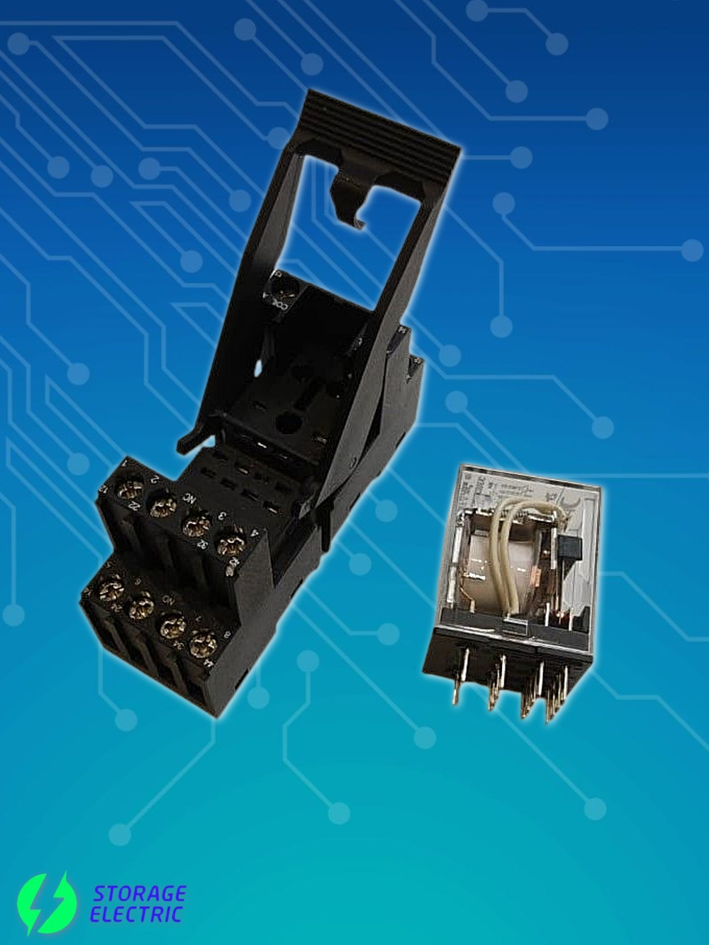 Промежуточное реле 24В DC, 4 контакта 5А, с колодкой