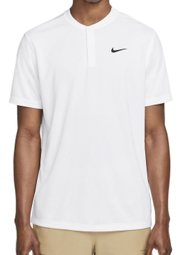 Мужское теннисное поло Nike Men's Court Dri-Fit Blade Solid Polo - белый