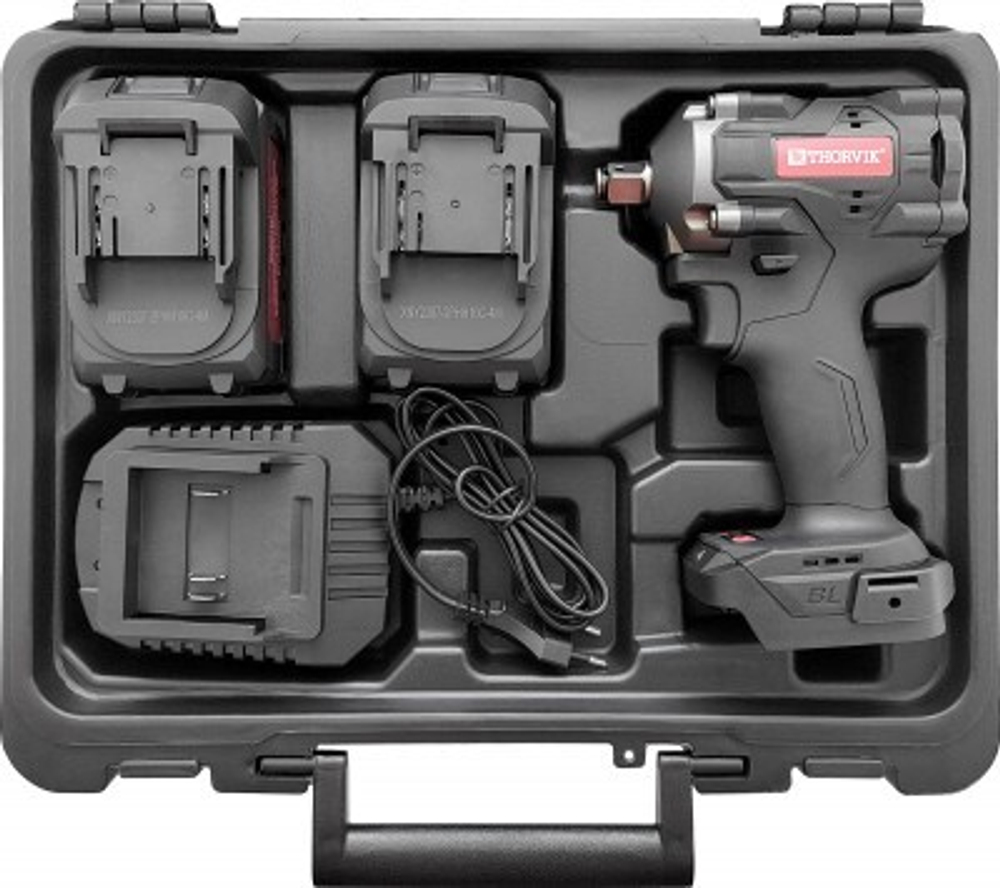 Гайковерт ударный аккумуляторный бесщёточный THORVIK 1/2"DR, 21В, 620 Нм BBIW12620