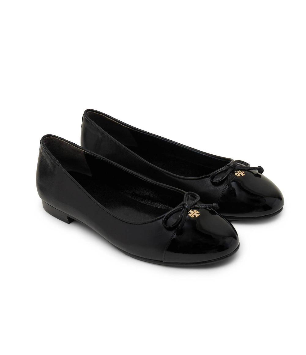 Кожаные балетки cap-toe TORY BURCH - черный(154511)