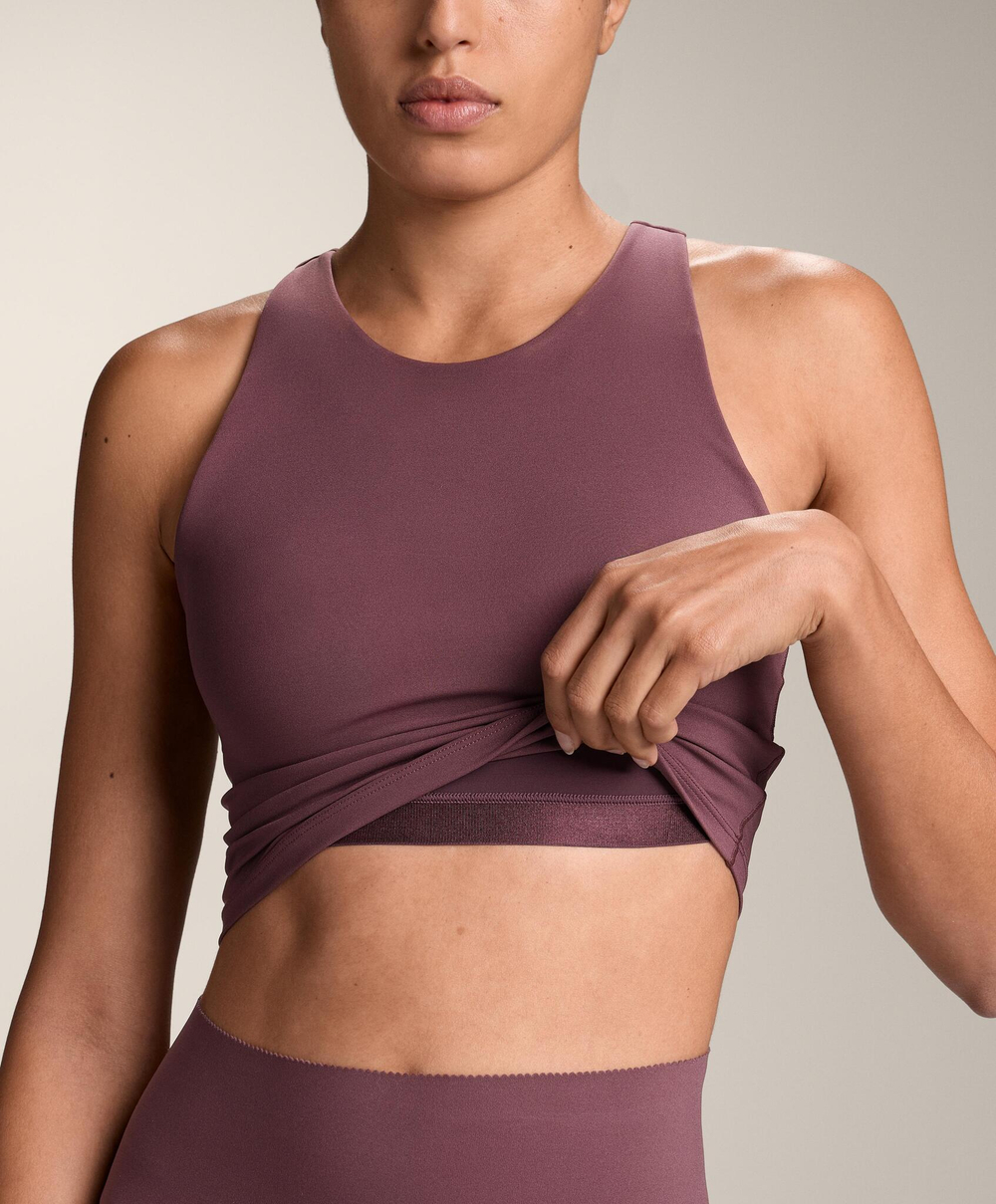 Oysho Майка Compressive, бургунди