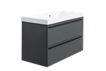 Тумба с раковиной La Fenice Elba Grigio Twin 100 см FNC-01-ELB-G-100-2 серо-зеленая матовая