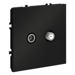 Розетка телевизионная встраиваемая VOLTUM S70 оконечная TV+SAT, (черный матовый)