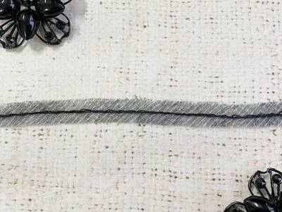 Лента нитепрошивная с усилением по косой с нитью, ш 1 см, серый