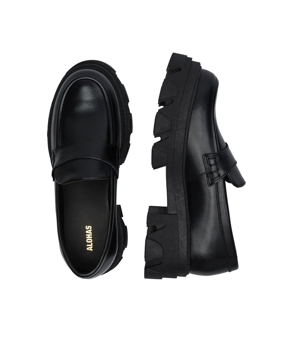Кожаные мокасины Alohas - черный(S00190)