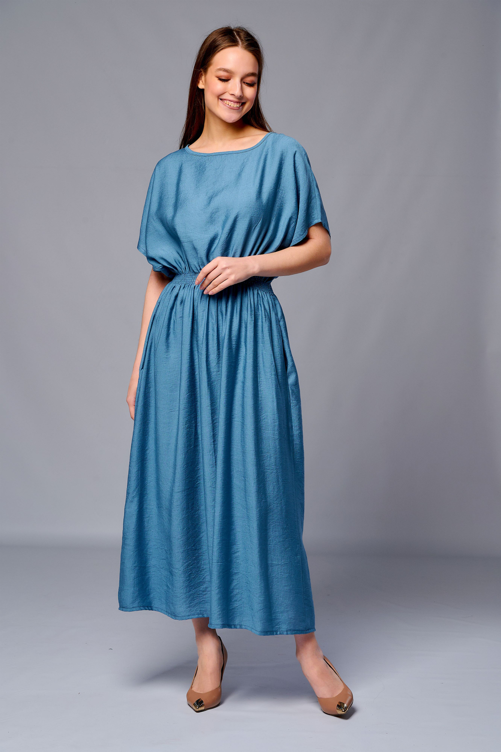 Платье женское летнее длинное из вискозы (повседневное, пляжное, городское)