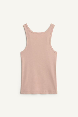 ZARA ТОП В РУБЧИК ИЗ ХЛОПКА, БЛЕДНО-РОЗОВЫЙ