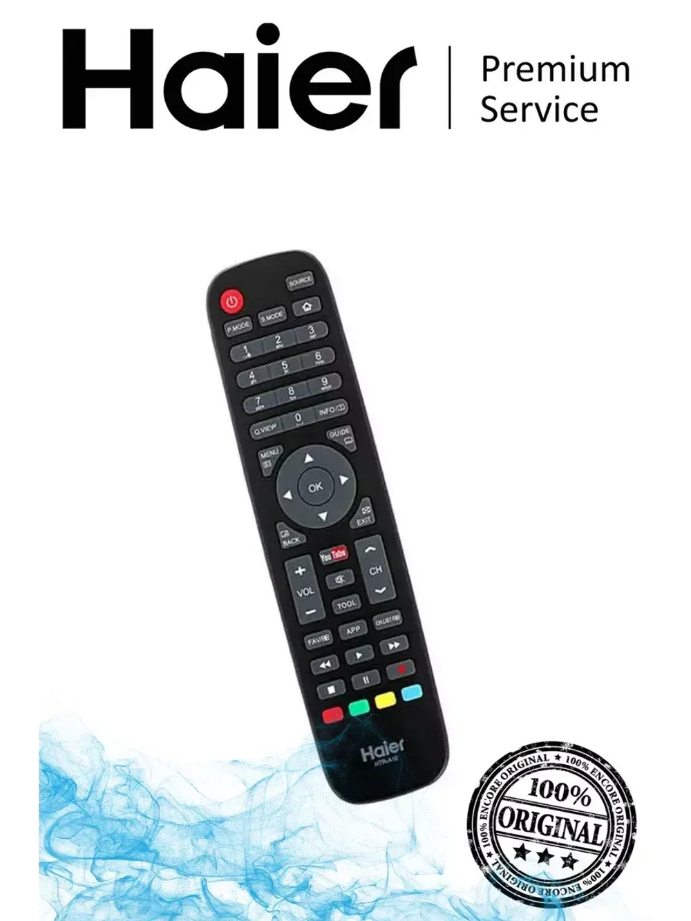 Пульт для телевизора Haier 0530044555 с кнопкой youtube (HTR-A10E, A19E candy, 0530070543) 0530044555