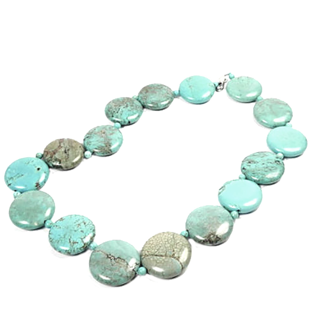 Бусы "Диски" бирюза асс.