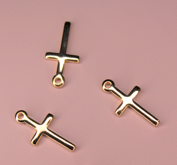 Подвеска крест 16 мм позолота Pi