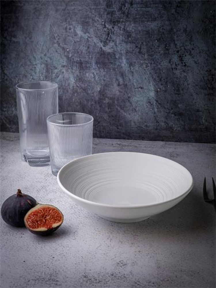 Салатник 600 мл, d 20 см h 5,5 см, фарфор, Linea