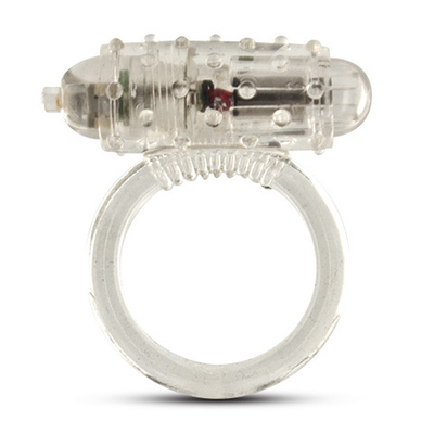 Прозрачное эрекционное виброкольцо VIBRATING COCK RING ERECTION MASTER (Цвет: прозрачный)