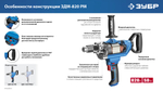 ЗУБР 820 Вт, 13 мм, дрель-миксер, Профессионал (ЗДМ-820 РМ)