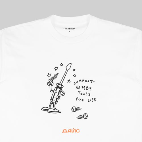 Лонгслив мужской Carhartt WIP Tools For Life артикул:I033248_white - купить в магазине Дайс
