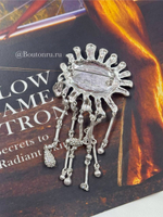 Брошь "Глаз" с эмалью и стразами серебристая Скиап.