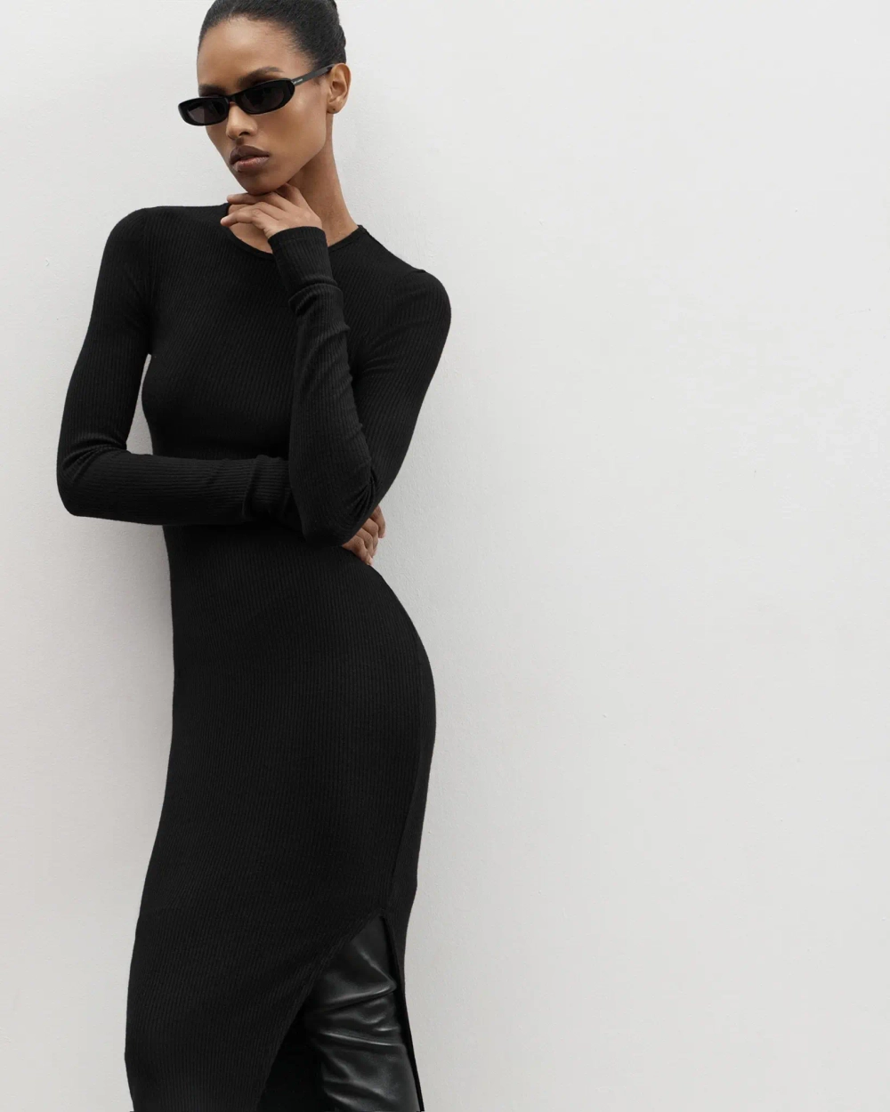 Трикотажное платье макси