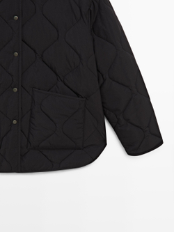 Massimo Dutti Стеганая куртка-накидка, черный