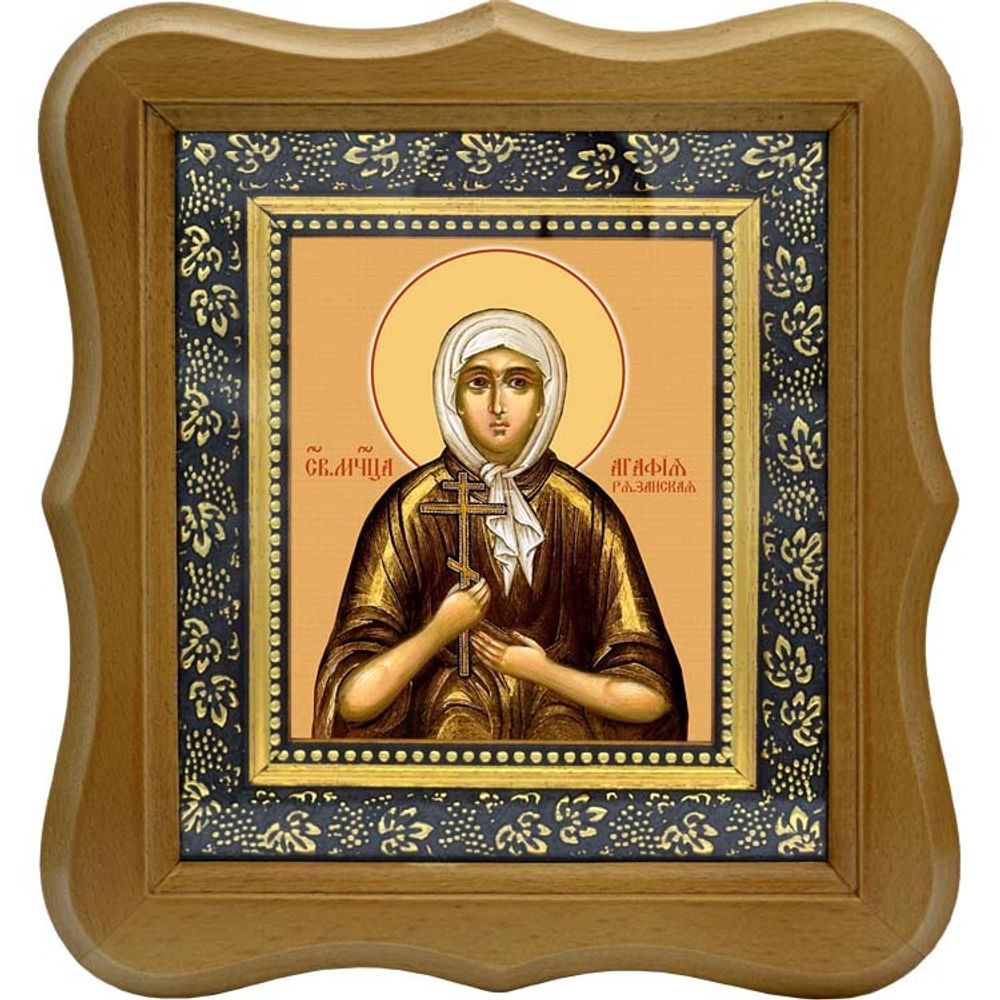 Агафия Агломазовская (Рязанская) мученица. Икона на холсте.
