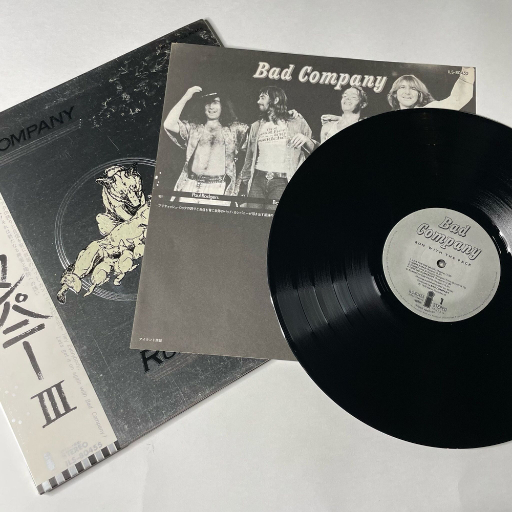 Винтажная виниловая пластинка LP Bad Company Run With The Pack (Japan 1976) (Obi)