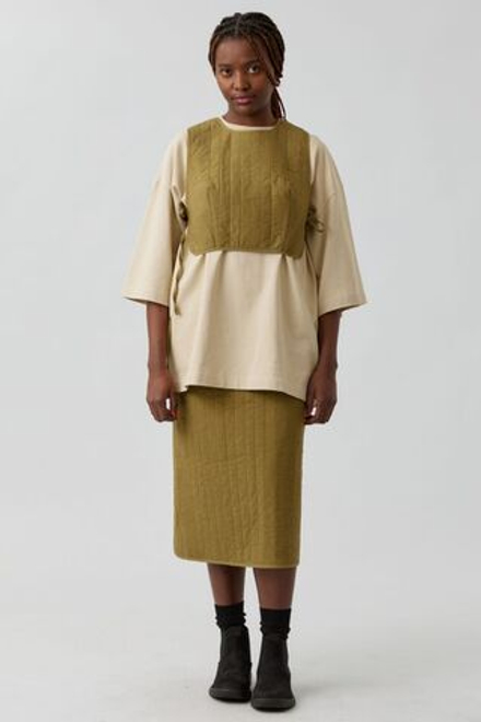 Жилет стеганый из вареного хлопка хаки